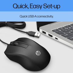 HP X500 Wired Mouse (Black, E5E76AA)