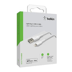 Belkin Apple Certified Lightning to USB A and Sync Tough Braided Cable for iPhone, iPad, Air Pods, 3.3 feet (1 meters) – White