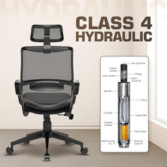 Da URBAN® Dysen Office Chair, High Back Mesh Ergonomic Home Office Desk Chair with 1 Year Warranty,Tilt Lock Mechanism (Grey)