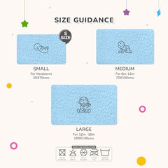 R for Rabbit Waterproof Quick Dry Sheet for Baby | Anti-Piling Fleece Breatheable Fabric Extra Absorbent Instant Dry Baby Bed/Cot Protector Mat (Size-S,Green-Grey,Pack of 2 Combo)