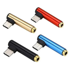 REDTECH One Plus Original C to 3.5mm Audio Adapter 2 Pcs | Type-C to AUX Headphone Jack Dongle with DAC Chip | Right Angle Connector | Compatible with Mi, iqoo, Vivo, iPad Pro | Black