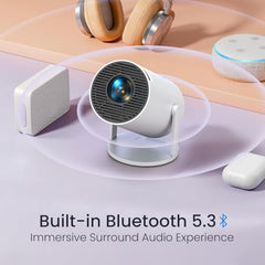 Portronics Beem 450 Smart LED Projector with 1080p Full HD Resolution, Built-in Streaming Apps (Netflix, Prime Video, Hotstar), 4000 Lumens, Screen Mirroring, 3 Watt Speaker, Bluetooth, Wi-Fi (White)