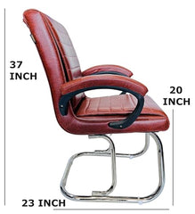 RATISON Special Director Principal Manager Office Visitor with arm Rest with Double Pipe Frame and Cushioned seat Back (2, Black, Double Pipe Frame)