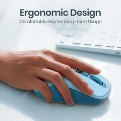 Portronics Toad 9 Wireless Bluetooth Mouse with Dual Wireless (BT + 2.4 GHz), Smart LED Display, Rechargeable Battery, Forward & Back Button, Multi-Device Pair, Upto 4800 Dpi Sensitivity(White)