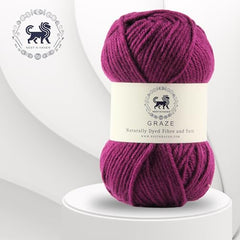 Nestnhaven Acrowools Graze Hand Knitting and Crochet Yarn. Pack of 1 Ball - 100gms. Shade no - NNHG001 (Berry Purple)