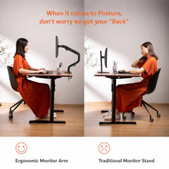 ARTIKEL Monitor Desk Mount Adjustable Spring Assisted Monitor Arm VESA Mount with C Clamp Grommet Mounting Base Computer Monitor Stand (Curve, Single.)