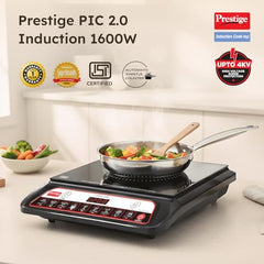 Prestige PIC 20 WIZ 1600W Induction Cooktop(Black, Automatic Whistle Counter, Indian Menu Option)