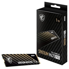MSI SSD SPATIUM M470 Pro PCIe 4.0 NVMe M.2 1TB - PCIe 4.0 NVMe M.2 Internal Solid State Drive, 6000MB/s Read & 4500MB/s Write, 3D NAND, Built-in Data Security, Center - 5 Year Warranty (320 TBW)