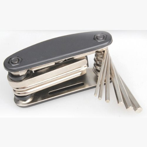 Syga Multi Function Folding Bicycle Cycling Mechanic Combination Repait Metal Tool (Medium, Black)