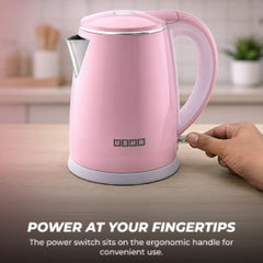 USHA Cool Touch Electric Kettle 1800 Watt|1.8 liter|Double Layered Cool Touch Outer Body|Safety with auto cut-off function|SS304 grade stainless steel inner body|Wider Mouth|2 years warranty (Pink)