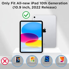 Robustrion Cover for iPad 11th Generation (A16) / 10th Gen Cover Case with [Right Side Pencil Holder] [Auto Sleep Wake] [Soft Back] (2022/2025), Case for iPad 11th 11"/ 10th 10.9" - Yellow