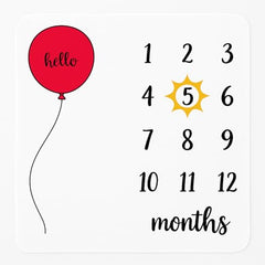 MOMISY Baby Milestone Blanket and Props for Baby's |1 to 12 Months Prop |Baby Bedding |Ac Room Blanket for Summer|Newborn| Infants Winter Blanket(RedBalloon)