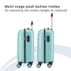 Safari 3Pc Polycarbonate Persia Set-55+65+77 Cms Small, Medium & Large Size (Cabin & Check-in) 8 Wheels Luggage/Speed_Wheel Suitcase/Trolleys (Pearl Blue)