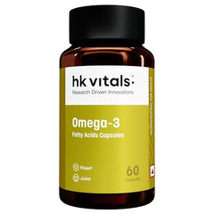 hk vitals Omega 3, 60 Fish Oil Capsules + Multivitamin, 60 Tablets | 1000mg Omega 3 with 180mg EPA and 120mg DHA | For Brain, Heart, and Joints Health