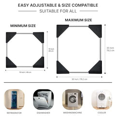 ZOLMIX® Adjustable Stainless Steel Washing Machine Stand for All Semi, Front & Top Load with Wheels & Anti Vibration Pads, Rustproof, Suitable with Fridge, Dishwasher & Air Cooler - (1 Year Warranty)