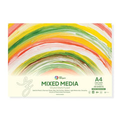 Zen Sangam Bookmark Mixed Media Glued Sketch Pad | 230GSM 100% Cellulose, Hot Pressed | 48 Sheets Size(18x5cm) | Medium Grain | for Pencil, Charcoal, Pastel, Wax, Acrylic, Gouache, Light Watercolor