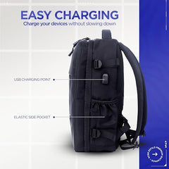 Acer Estilo Premium 15.6 Inch Black Color Backpack I Water Resistent Polyester I Expandable, 2 Zipper Front Pocket, 2 More Compartment for Laptop and Other Accessories I USB Charging I Strolley Strap