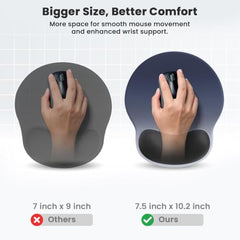 TECPHILE Mouse Pad Wrist Support with Massage Design, Ergonomic Dog Paw Mouse Mat, Pain Relief Memory Foam, Anti-Slip PU Base, Cushion Mousepad Wrist Rest for Gaming, Home, Office, Laptop, Computer