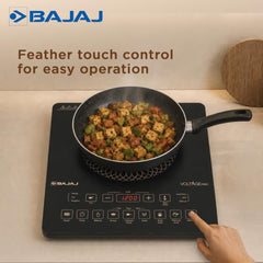 Bajaj ICX 200FP 2000 W Induction Cooktop | 7 Pre-Set Menus | Digital Display | Cool Touch Surface | 1 Year Warranty 【Black】