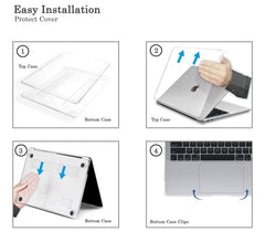 GIOIA BAZAAR Case for MacBook, Transparent Plastic Hard Shell Case Cover Compatible with MacBook Pro 13 inch (2020 2019 2018 2017 2016) M1 M2 A2289 A2338 A2251 A2159 A1989 A1706 A1708, Clear Combo