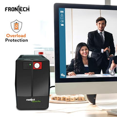 FRONTECH UPS Force Static Converter - 600VA/360W | 12V/7Ah Lead Acid Battery, Maintenance Free Battery, LED Indicator, Power Backup & Protection for Home/Office PC and Desktop (2569 - Black)