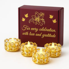 CentraLit Tealight Candle Holder Votives Bowl Iron Artware for Home Decoration, Christams Diya Diwali Decoration Lights Centerpieces for Wedding Home Party Table Decor (Gold (Pack of 10))