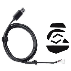 HUYUN USB Mouse Cable Mice Line & 1 Set Mouse feet Compatible for logit G502 Hero G502 Wired Mouse Plug and Play Mouse Cable