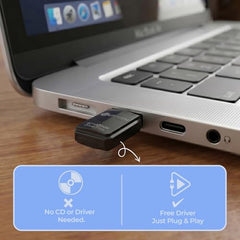 UNIGEN 600Mbps WiFi USB Adapter + Bluetooth 5.4 | 2.4GHz & 5.8GHz Wireless WiFi Dongle 5g | Compatible with Windows 7/10/11 | Compact Mini USB WiFi Receiver