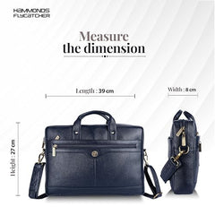 HAMMONDS FLYCATCHER Genuine Leather Office Bag for Men - 15.6 Inch Laptop Bag for Men, Adjustable Strap, Multi Compartments - Ideal for Office, Travel, Daily Use - 1 Year Warranty - Brown