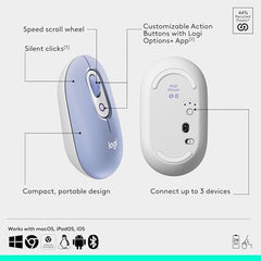Logitech POP ICON Combo, Bluetooth Keyboard and Mouse Combo, Comfortable Typing, programmable Keys and Buttons, Quiet clicks, Easy-Switch up to 3 Devices - Graphite