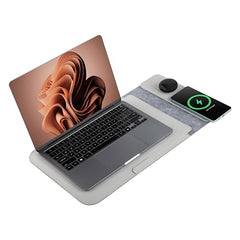 Acer ChargeMate 4-in-1 Wireless Charging Laptop Sleeve for 13" - 16" Laptops | Fast Charging Pad for Phone & Earbuds | Mousepad | Height Adjustable Flap | Magnetic Closure | Waterproof (Grey)