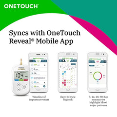 OneTouch Verio Flex glucometer with 10+50 Test Strips | Sync your results with OneTouch Reveal mobile app| Simple & accurate testing of blood sugar | Includes 10 Sterile Lancets + 1 Lancing device
