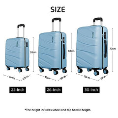 Safari 3Pc Polycarbonate Persia Set-55+65+77 Cms Small, Medium & Large Size (Cabin & Check-in) 8 Wheels Luggage/Speed_Wheel Suitcase/Trolleys (Pearl Blue)