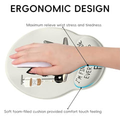 ZORBES® Mouse Pad with Wrist Support, Funny Cat Ergonomic Mouse Pad | I'm Fine Motivational Memo Design, Soft Gel Rest, Non-Slip Mouse Mat for Office Home