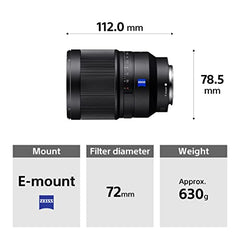 Sony E Mount Distagon® T* FE 35mm F1.4 ZA Full-Frame Lens (SEL35F14Z) | Standard Prime | for Portrait Photography