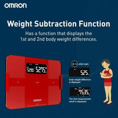 Omron HBF 255T Bluetooth Enabled Digital Full Body Composition Monitor with 4 User & Guest Mode Feature to Monitor BMI, Vesceral Fat Level