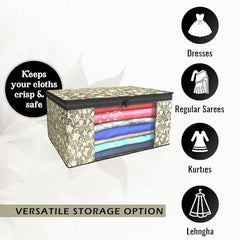 Kuber Industries Clothes Organizer For Wardrobe (Pack of 3 Each) 2-in-1 Combo Storage Organizer For Saree and Blouse - Dress Organizer For Wardrobe - Saree Covers With Zip (Maroon)
