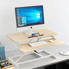 SYGA Height Adjustable Standing Table Computer Lifting Laptop Desk Converter Desk Lifting Legs 80 X 40 X 15 CM (Wood)
