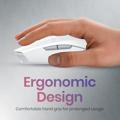Portronics Toad 36 Wireless Mouse, 2.4GHz, Rechargeable, 6 Buttons, 1600 DPI, Ergonomic Thumb Support, Universal Compatibilty, Built-in-Battery, for Windows/Mac/Android/iOS(White)
