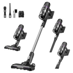 Eureka ReactiClean 200W Lightweight Cordless Stick Vacuum, NEC410BK | 5.5 lbs Lightweight, Detachable Battery, Up to 50-Min Runtime, Tangle-Resistant Brush, For Pet Hair, Hardwood, Carpet, Stairs