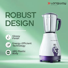 Longway Mix Pro 550 Watt Mixer Grinder with 4 Jars for Grinding, Mixing, Blending, Juicing with Powerful Motor (Black & Gray,4 Jars)