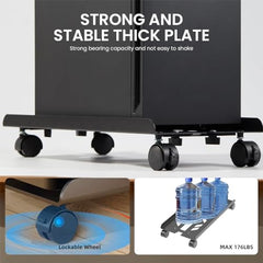 ZORBES Mobile CPU Stand Under Desk, Adjustable PC Holder with Wheels