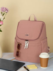 Genie Miami Laptop Backpack for Women (16 Inches) | Modern Office, College & Travel Laptop Backpack | Padded Laptop Sleeve | Rose