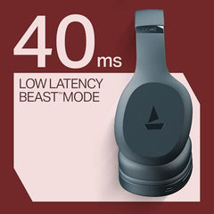boAt Rockerz 412, 60H Battery, 40Mm Drivers, 40Ms Low Latency, ENx Tech, Stream Ad Free Music via App Support, Bluetooth Headphones, Wireless Over Ear Headphone with Mic (Active Black)