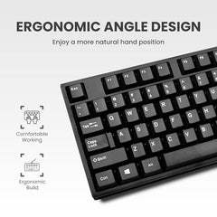 Salpido Wired USB Keyboard, 104 Keys, Ergonomic, for Office & Home Use