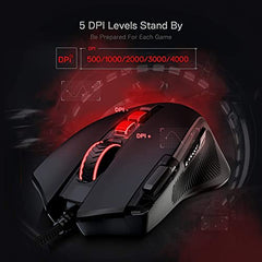 Redragon M612AK PRO RGB Gaming Mouse, 8000 DPI Wired/Wireless Optical Mouse with 9 Programmable Buttons & 7 Backlit Modes, BT & 2.4G Wireless, Software Supports DIY Keybinds Rapid Fire Button