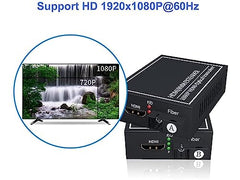 XIKKART 60M HDMI Extender Repeater Transmitter/Sender + Receiver Over Cat5 / Cat6 Upto 60 Meters (60M Extender Over Single CAT5/6 Cable) Supports 3D & Full HD1080p for TV Projector, HDTV, DVR