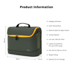 MOKOBARA Transit Briefcase 15.6 Inch Laptop Bag 15L Office Use Black