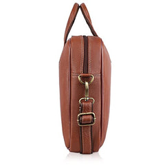 WildHorn Genuine Leather Office Bag for Men | 15.6-Inch Laptop Bag with a Minimalist Design | Professional Leather Bag with Adjustable Straps & Multiple Compartments | 1-Year Warranty