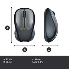 Logitech M235 Wireless Mouse, 1000 DPI Optical Tracking, 12 Month Life Battery, Compatible with Windows, Mac, Chromebook/PC/Laptop - Grey